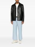 SANDRO button-up leather jacket