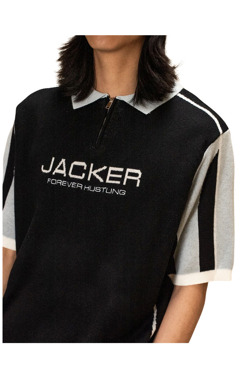 JACKER ACE POLO KNIT Black / Blue